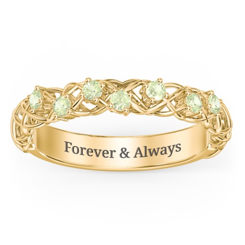Stones Woven in Love Ring