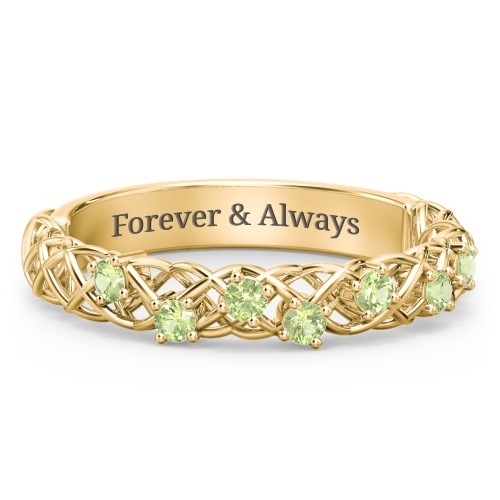 Stones Woven in Love Ring