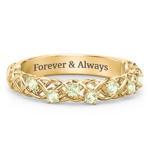 Stones Woven in Love Ring