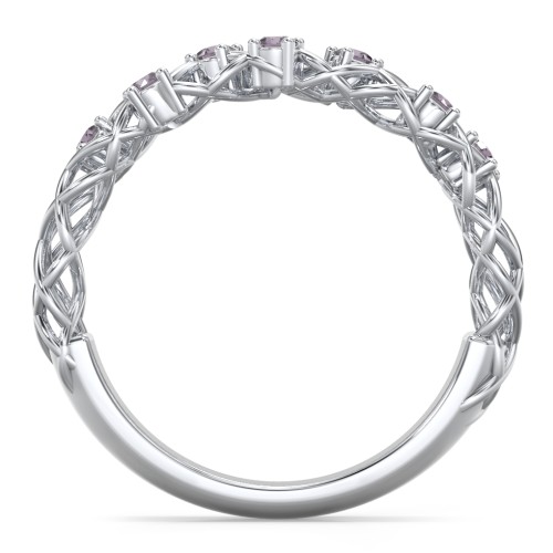 Stones Woven in Love Ring – Sterling Silver with Alexandrite