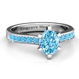Shining in Love Ring in 925 Sterling Silver with Blue Topaz