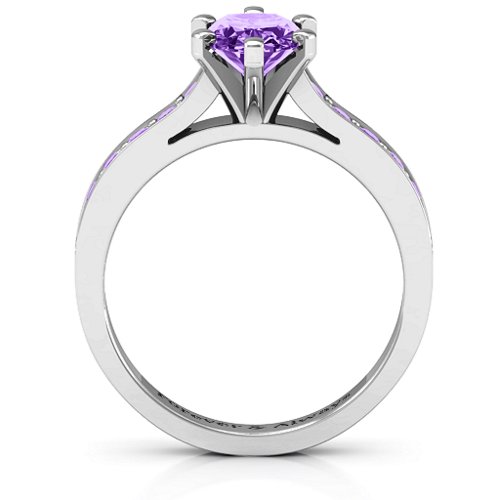 Shining in Love Ring – Sterling Silver with Amethyst