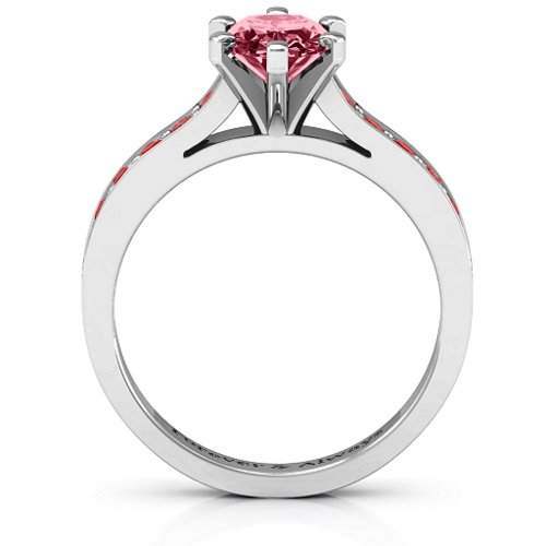 Shining in Love Ring – Sterling Silver with Red Premium Zirconia and Garnet