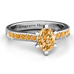 Shining in Love Ring in 925 Sterling Silver with Citrine