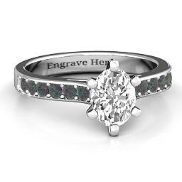 Shining in Love Ring in 925 Sterling Silver with White Premium Zirconia and Alexandrite