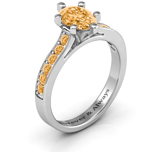 Shining in Love Ring – Sterling Silver with Citrine