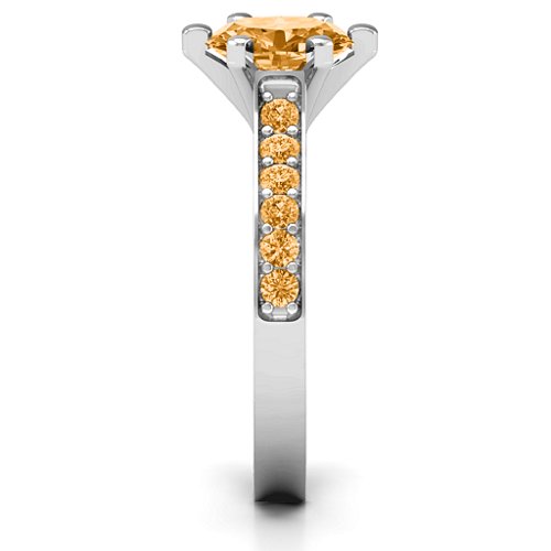 Shining in Love Ring – Sterling Silver with Citrine