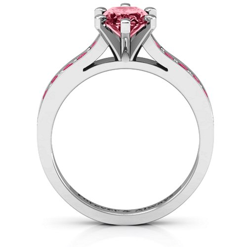 Shining in Love Ring – Sterling Silver with Red Premium Zirconia and Ruby