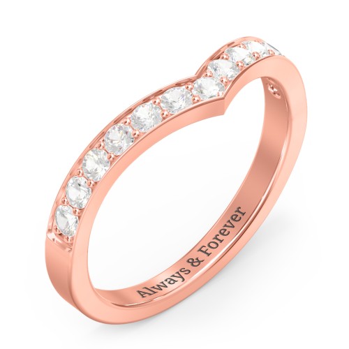 Vanessa Band Ring – 10K Rose Gold with Cubic Zirconia