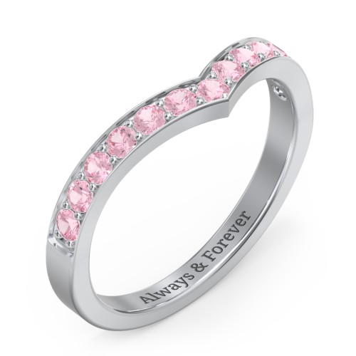 Vanessa Band Ring – Sterling Silver with Pink Tourmaline