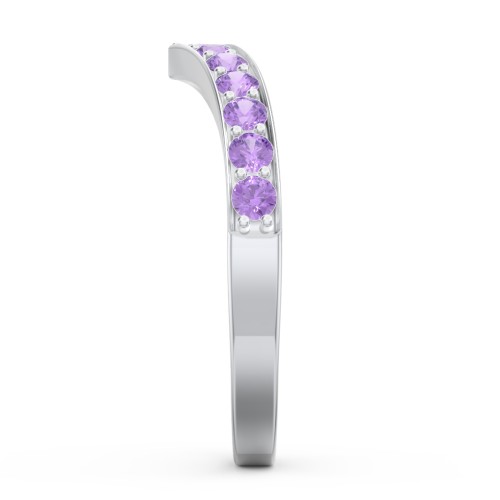 Vanessa Band Ring – Sterling Silver with Amethyst
