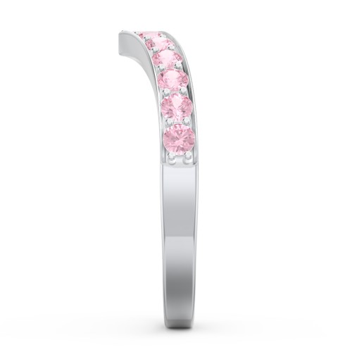 Vanessa Band Ring – Sterling Silver with Pink Tourmaline