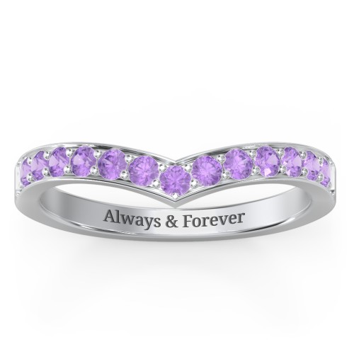Vanessa Band Ring – Sterling Silver with Amethyst