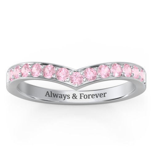 Vanessa Band Ring – Sterling Silver with Pink Tourmaline