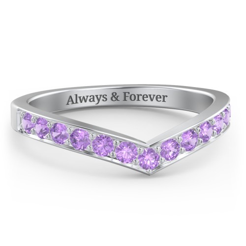 Vanessa Band Ring – Sterling Silver with Amethyst