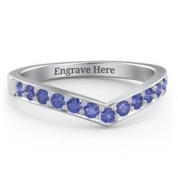 Vanessa Band Ring in 925 Sterling Silver with Blue Sapphire