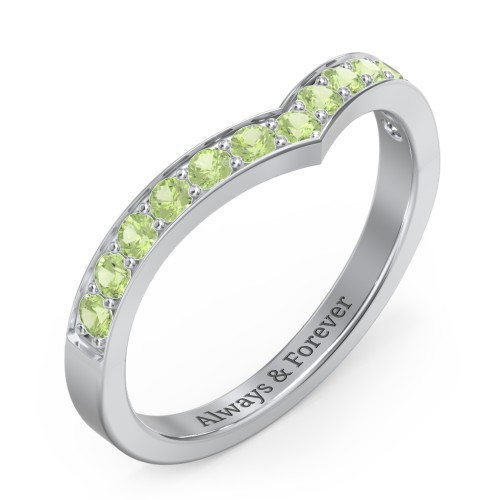 Vanessa Band Ring – Sterling Silver with Peridot