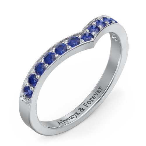 Vanessa Band Ring – Sterling Silver with Blue Sapphire