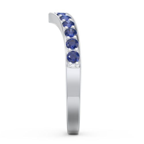 Vanessa Band Ring – Sterling Silver with Blue Sapphire