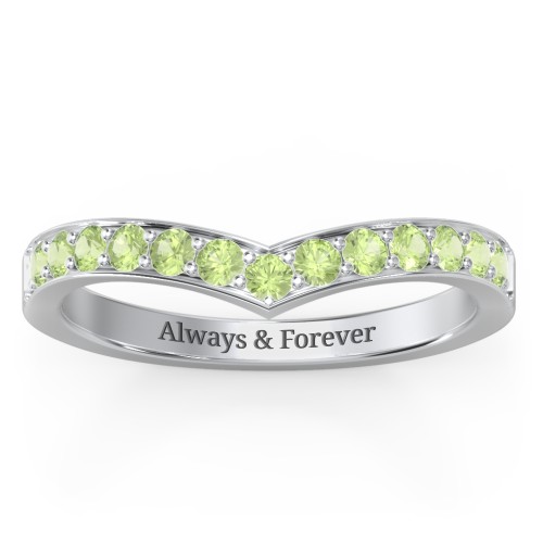 Vanessa Band Ring – Sterling Silver with Peridot
