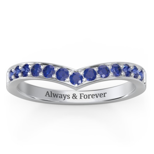 Vanessa Band Ring – Sterling Silver with Blue Sapphire
