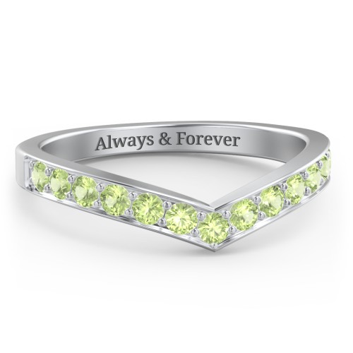 Vanessa Band Ring – Sterling Silver with Peridot