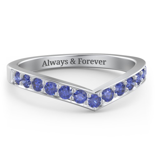 Vanessa Band Ring – Sterling Silver with Blue Sapphire