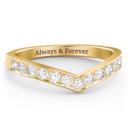 Vanessa Band Ring in 10K Solid Yellow Gold with Diamond