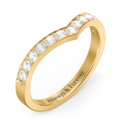 Vanessa Band Ring – 10K Yellow Gold with Cubic Zirconia