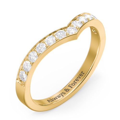 Vanessa Band Ring – 10K Yellow Gold with Diamond