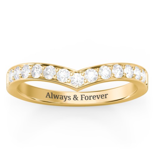Vanessa Band Ring – 10K Yellow Gold with Diamond