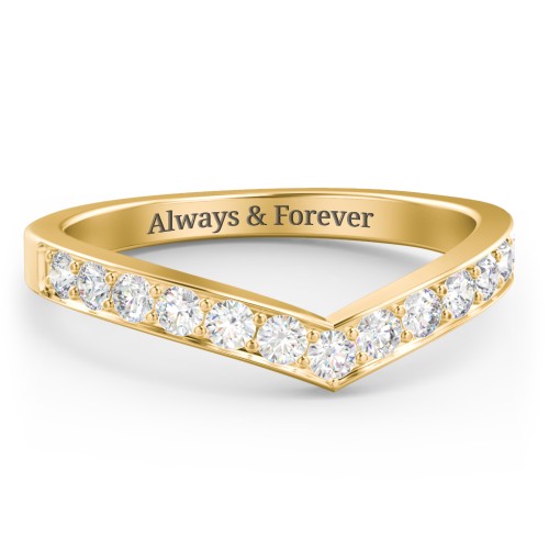 Vanessa Band Ring – 10K Yellow Gold with Diamond