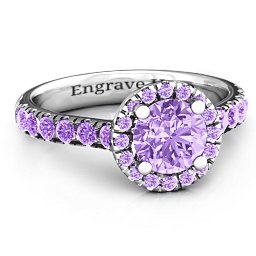 Milana Ring in 925 Sterling Silver with Amethyst Premium Zirconia and Amethyst