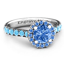 Milana Ring in 925 Sterling Silver with Fancy Blue Premium Zirconia and Blue Topaz