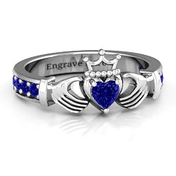 Classic Claddagh Heart Cut Ring with Accents