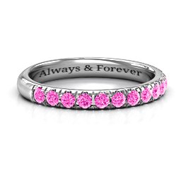 Love All Around Ring in 925 Sterling Silver with Pink Tourmaline
