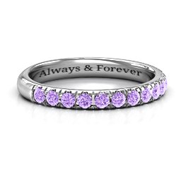 Love All Around Ring in 925 Sterling Silver with Amethyst