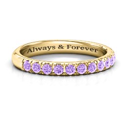 Love All Around Ring in 10K Solid Yellow Gold with Amethyst