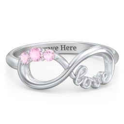 Birthstone Infinity Love Ring