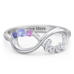 Birthstone Infinity Love Ring