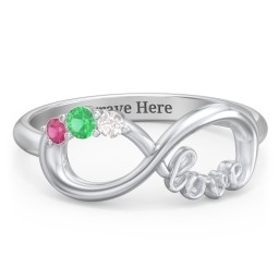 Birthstone Infinity Love Ring