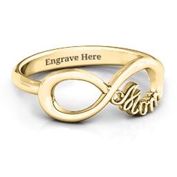 Mom's Infinite Love Ring in 10K Solid Yellow Gold