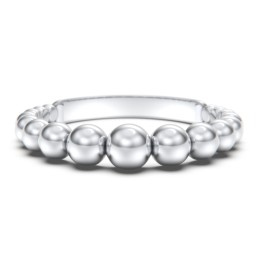 Graduated Beaded Stacking Ring in 925 Sterling Silver