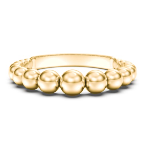 Graduated Beaded Stacking Ring – 10K Yellow Gold