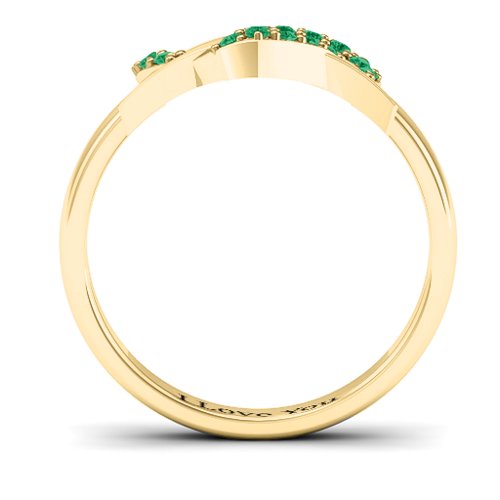 Adoption Ring – 10K Yellow Gold with Green Premium Zirconia