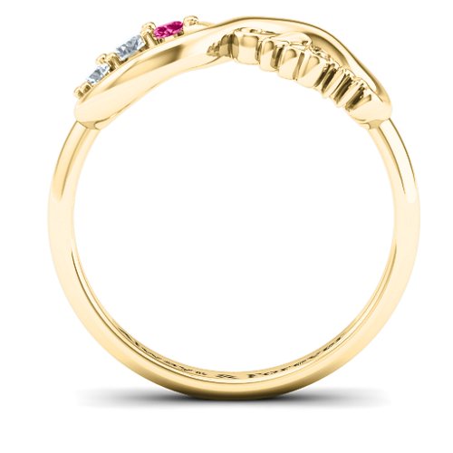 Mum's Infinite Love with Stones Ring – 10K Yellow Gold with Diamond and Ruby