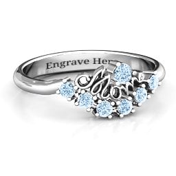 4 - 9 Stone Mom's Glimmering Love Ring
