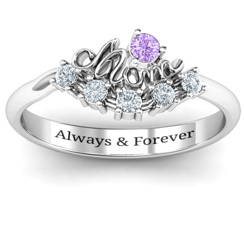 4 - 9 Stone Mom's Glimmering Love Ring