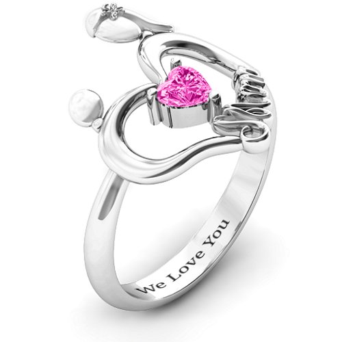 Unbreakable Bond Heart Ring – Sterling Silver with Pink Tourmaline