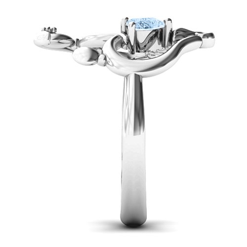 Unbreakable Bond Heart Ring – Sterling Silver with Aquamarine